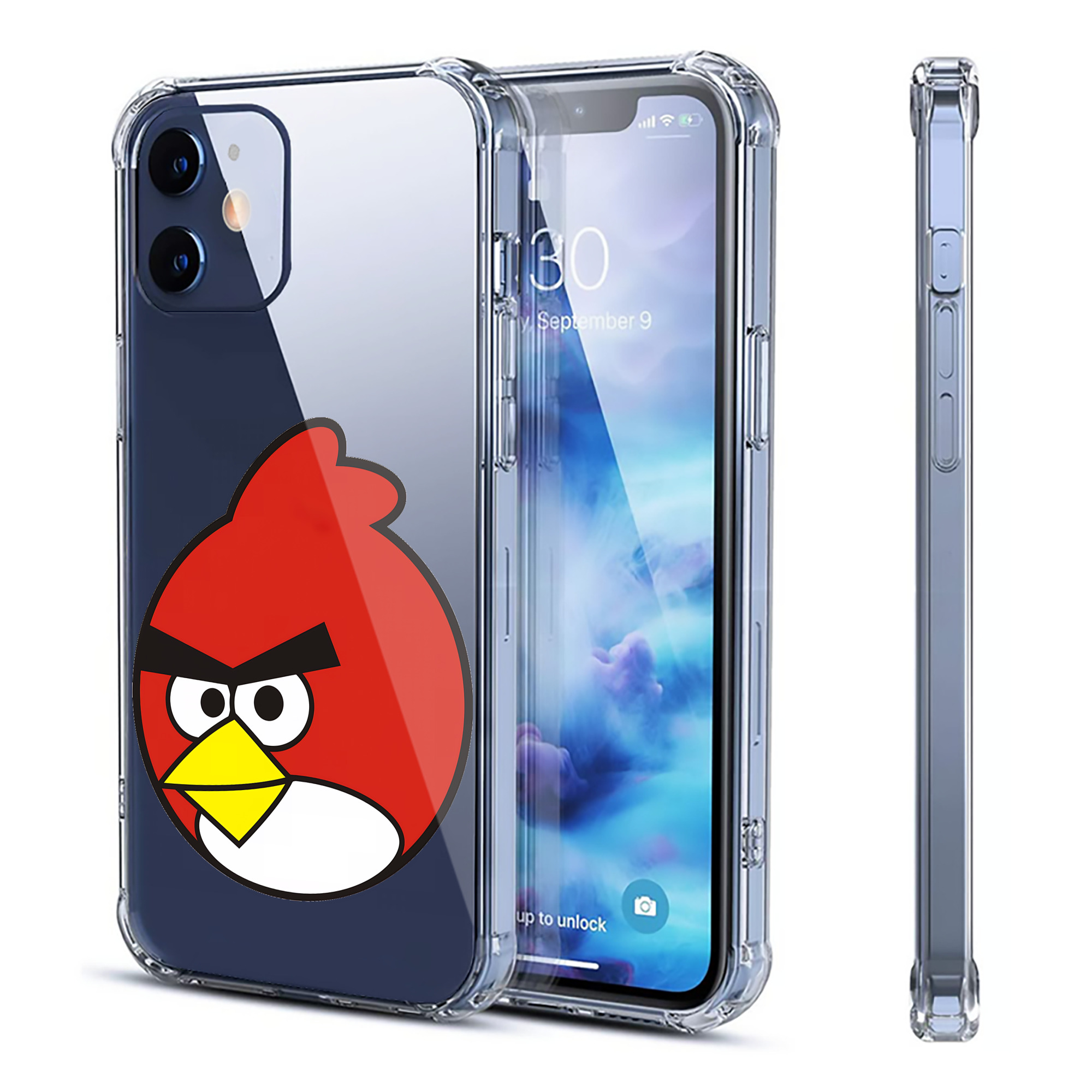 （画像用） Angry Birds アングリーバード 【iPhone 12シリーズ対応】透明スマホケース（クリアソフトケース）